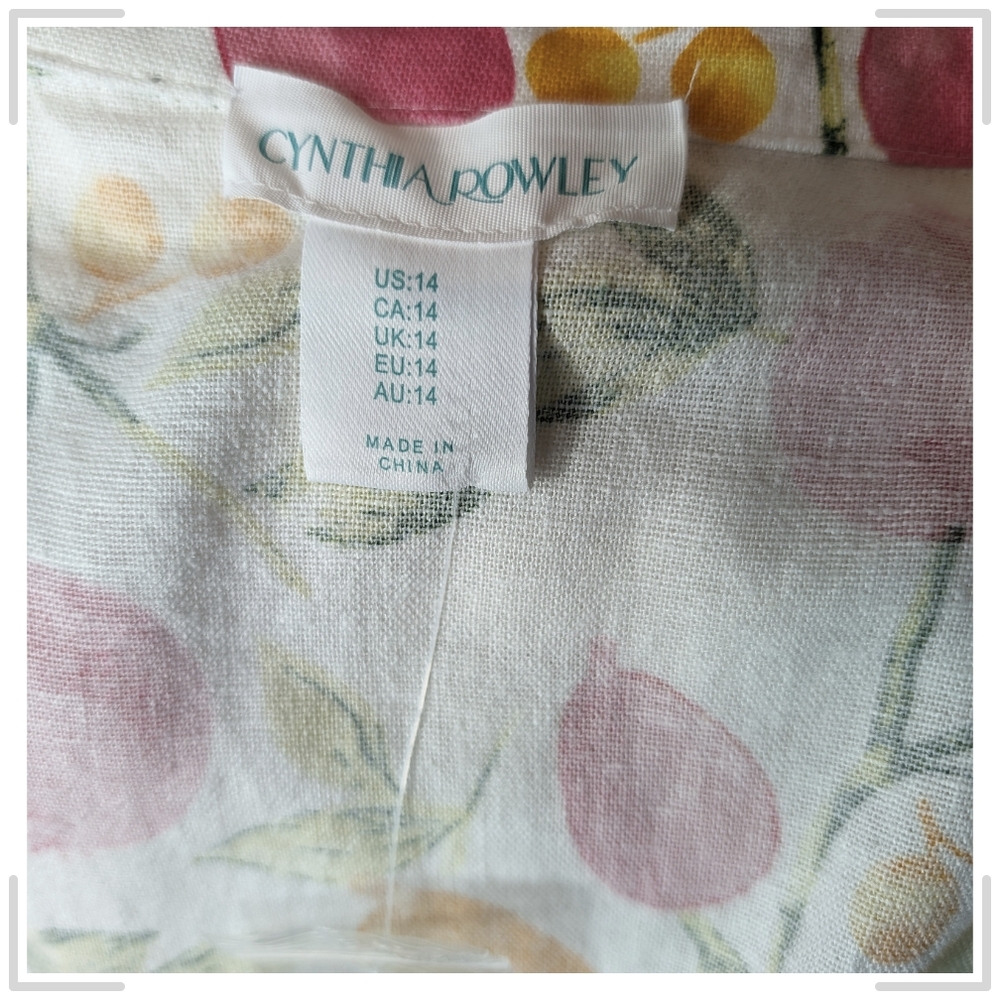 Cynthia Rowley Fruit Dress Size 14 - Picture 7 of 8